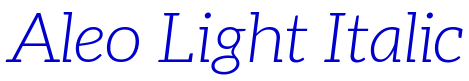 Aleo Light Italic Schriftart